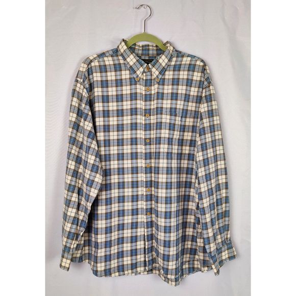 Vintage 90s C.C. Filson Shirt Men's XXL Blue Plaid Button Down Cotton Gorpcore - Picture 1 of 8